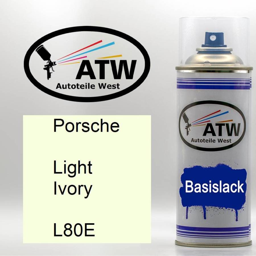 Porsche, Light Ivory, L80E: 400ml Sprühdose, von ATW Autoteile West.